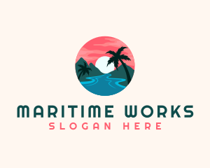 Tropical Island Resort logo design