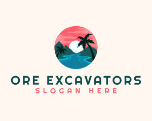 Tropical Island Resort logo design