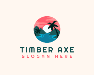 Tropical Island Resort logo design