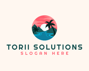 Tropical Island Resort logo design