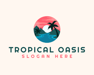 Island - Tropical Island Resort logo design