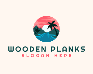 Tropical Island Resort logo design