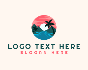 Swim - Tropical Island Resort logo design