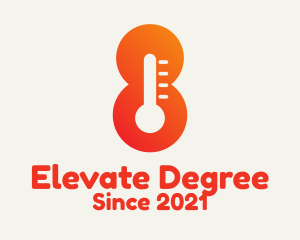 Degree - Thermometer Number 8 logo design