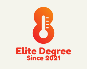 Degree - Thermometer Number 8 logo design
