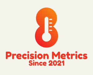 Measurement - Thermometer Number 8 logo design