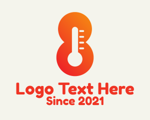 Temperature - Thermometer Number 8 logo design