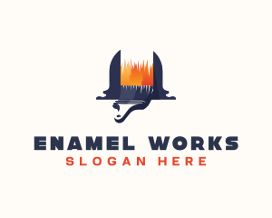 Enamel - Handyman Hardware Paintbrush logo design