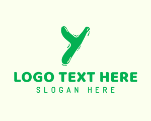 Green Juice - Green Liquid Letter Y logo design