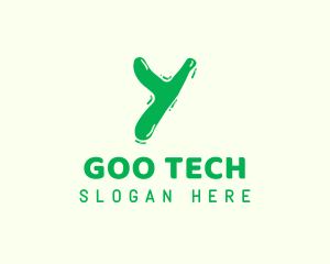 Goo - Green Liquid Letter Y logo design