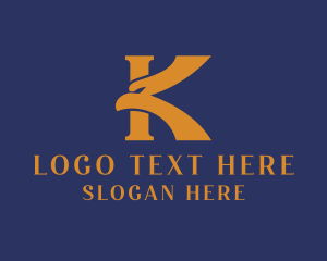 League - Eagle Varsity Letter K logo design