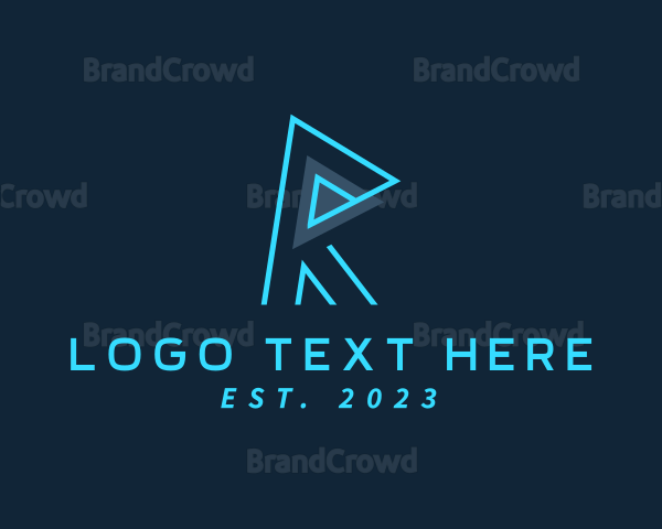 Minimalist Tech Letter R Logo