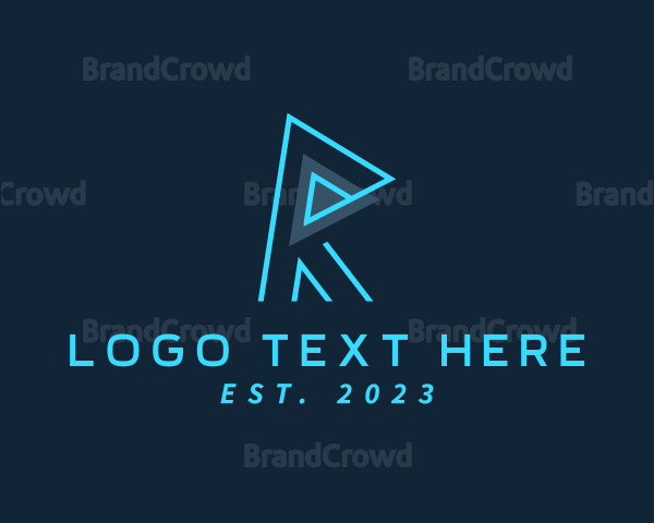 Minimalist Tech Letter R Logo
