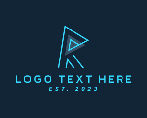 Software - Minimalist Tech Letter R logo design