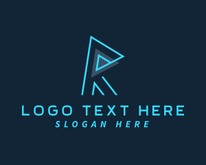 Minimalist Tech Letter R  Logo