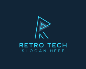 Minimalist Tech Letter R  logo design