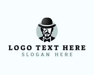 Suit - Gentleman Bowler Hat logo design