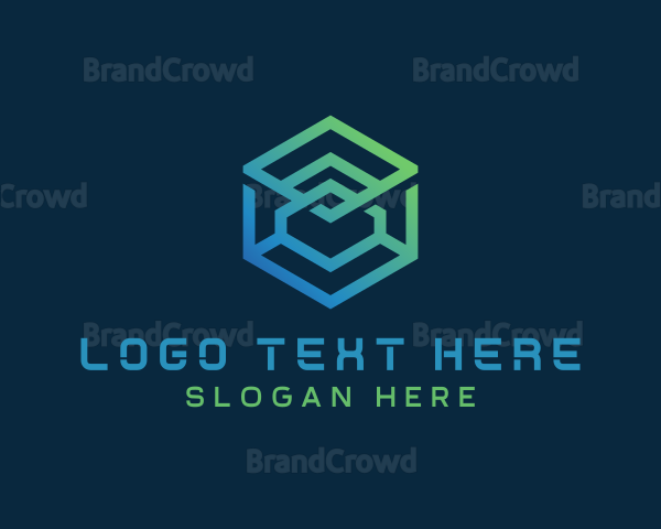 Geometric Hexagon Cube Logo