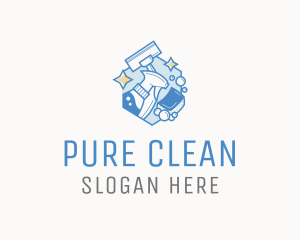 Housekeeping Cleaning Tools logo design