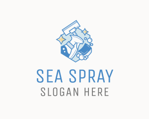 Housekeeping Cleaning Tools logo design