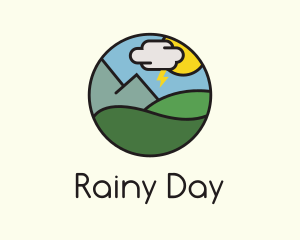 Rainy - Country Weather Badge logo design