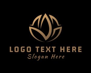 Flower - Gold Luxury Lotus logo design