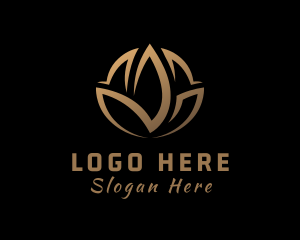 Lotus - Gold Luxury Lotus logo design