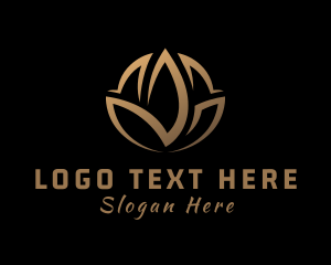 Gold Luxury Lotus Logo