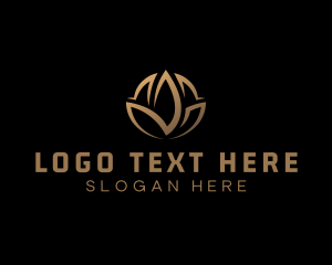 Flower - Gold Luxury Lotus logo design