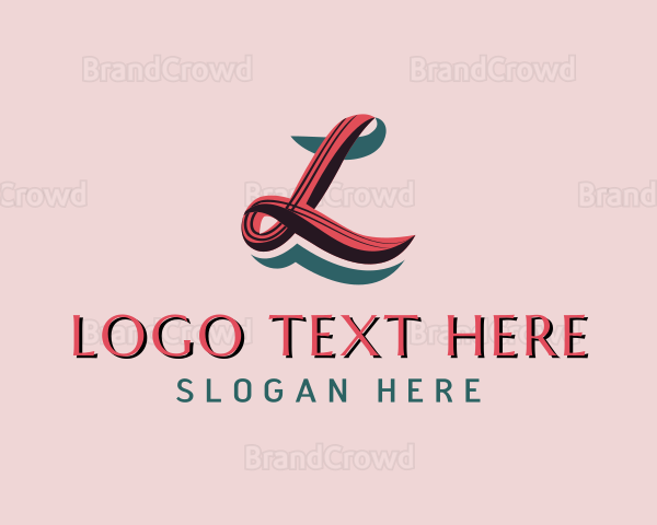 Beauty Cursive Letter L Logo