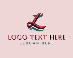 Retro - Beauty Cursive Letter L logo design