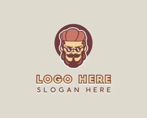 Hipster Man Beard Logo