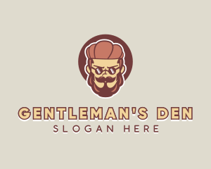 Hipster Man Beard logo design