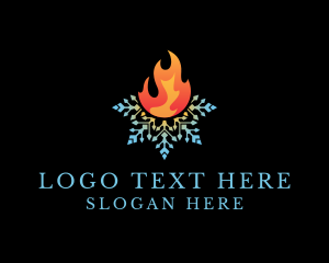 Thermal - Fire Snowflake Thermal logo design