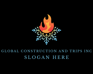 Refrigeration - Fire Snowflake Thermal logo design