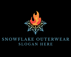 Fire Snowflake Thermal logo design