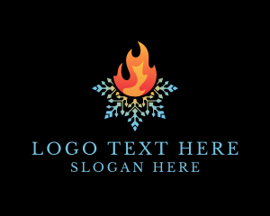 Torch - Fire Snowflake Thermal logo design