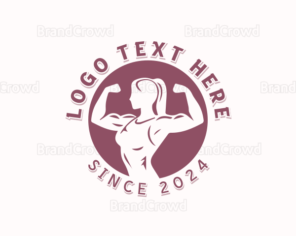 Gym Woman Fitness Logo