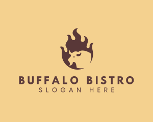 Flame Buffalo Barbeque logo design