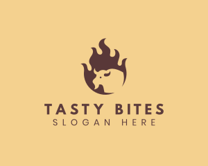 Fast Food - Flame Buffalo Barbeque logo design