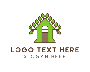 Green Leaf - Vine Leaf House logo design
