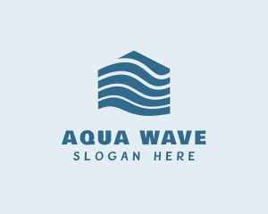 House Home Water Wave logo design