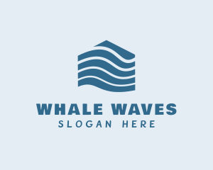 House Home Water Wave logo design