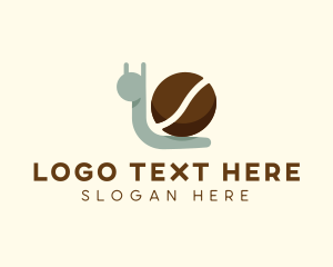 Cafe - Snail Coffee Bean logo design