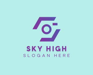 High Tech Geometric Camera logo design