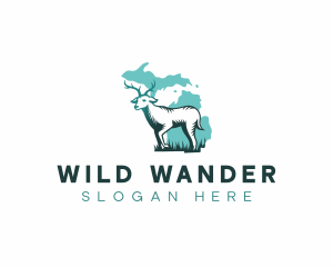 Michigan Deer Antler logo design