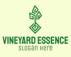 Green Geometric Tree logo design