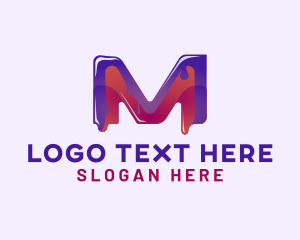 Letter M - Modern Melting Paint logo design