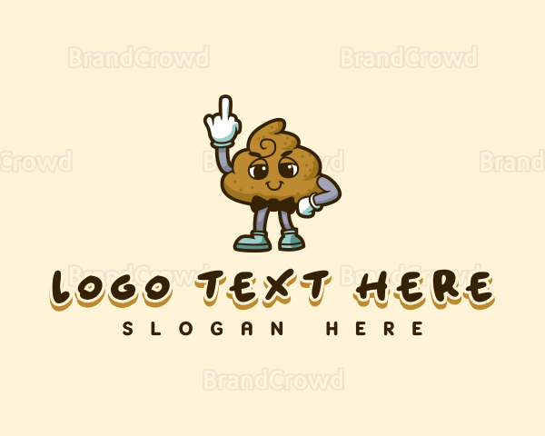 Poop Bad Finger Profanity Logo