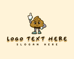 Cartoonish - Poop Bad Finger Profanity logo design